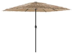 Parasol ogrodowy z LED, stalowy słupek, brązowy, 248x248x248 cm