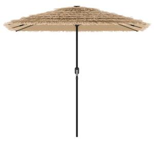 Parasol ogrodowy z LED, stalowy słupek, brązowy, 248x248x248 cm