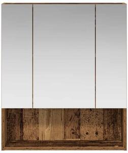 Szafka z lustrem do łazienki stare drewno 60 x 14.5 x 70 cm