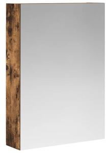Szafka z lustrem do łazienki dąb wędzony 50 x 14,5 x 70 cm