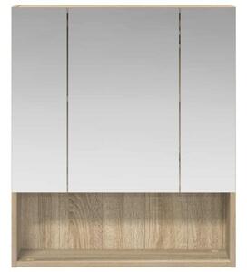 Szafka z lustrem do łazienki dąb sonoma 60 x 14.5 x 70 cm