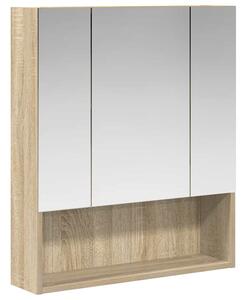 Szafka z lustrem do łazienki dąb sonoma 60 x 14.5 x 70 cm