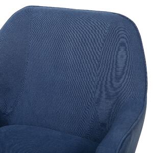 Fotel tapicerowany niebieski drewniane jasne nogi gruba poducha Loken Beliani
