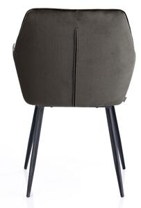 Ciemnobrązowe aksamitne krzesło do jadalni VIALLI