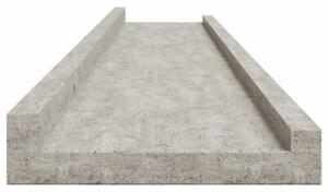 Półki ścienne, 2 szt., szarość betonu, 100x9x3 cm