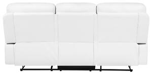 Sofa rozkładana dla 3 osób ekoskóra nowoczesna grube siedzisko biała Bergen Beliani