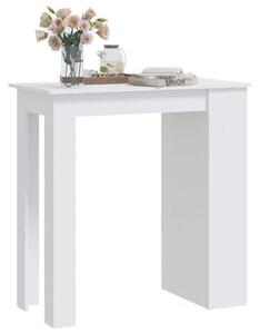 Stolik barowy z półkami, biały, 102x50x103,5 cm