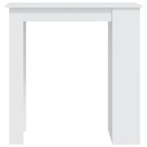 Stolik barowy z półkami, biały, 102x50x103,5 cm