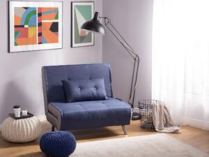 Sofa rozkładana niebieska futon tapicerowana funkcja spania 1-osobowa Farris Beliani