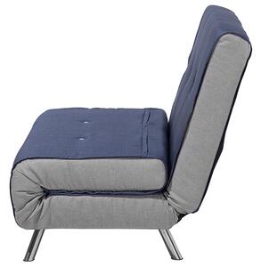 Sofa rozkładana niebieska futon tapicerowana funkcja spania 1-osobowa Farris Beliani