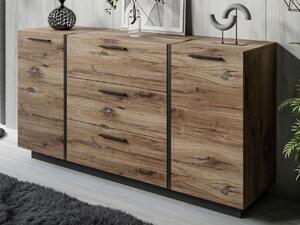 Dwudrzwiowa komoda 158 cm z trzema szufladami Lunelie dąb Flagstaff