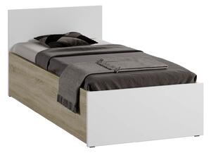 Łóżko DM1 90x200 Białe/boki dąb sonoma