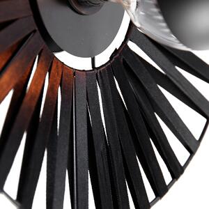 Kinkiet / Lampa scienna czarny 40 cm z górnym lustrem G125 czarny ściemnialny - Leia Oswietlenie wewnetrzne