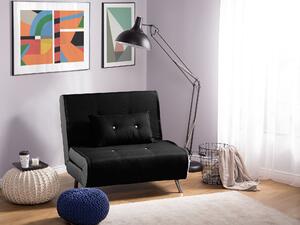 Sofa rozkładana czarna futon tapicerowana funkcja spania 1-osobowa Farris Beliani