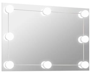 Lustro Åcienne z lampkami LED, prostokÄ tne, szklane