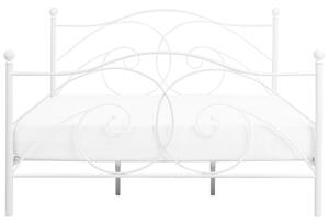 Łóżko metalowe ze zdobioną ramą 180x200 cm białe Dinard Beliani