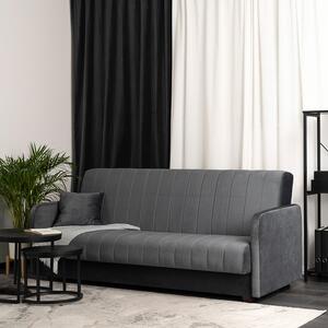 Sofa z Funkcją Spania PORTO Wersalka Rozkładana Dwuosobowa Szara Nowoczesna do Salonu