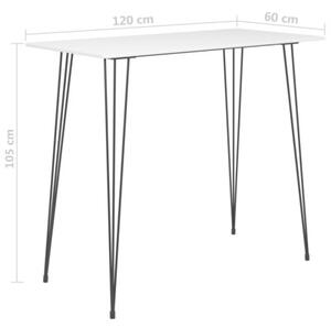 Stolik barowy, biały, 120x60x105 cm