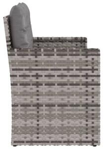 Ławka ogrodowa z poduszkami, szara, 105 cm, polirattan
