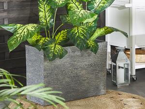 Prostokątna doniczka ogrodowa na taras efekt kamienia 29 x 70 x 50 cm szara Edessa Beliani