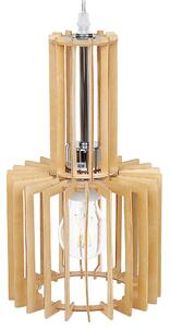 Lampa wisząca oświetlenie do salonu otwarty klosz MDF jasne drewno Niari Beliani