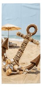 Szybkoschnący ręcznik plażowy ANTIC ANCHOR kolorowy 70 x 140 cm, 100% mikrofibra