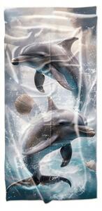 Szybkoschnący ręcznik plażowy DOLPHINS niebieski 70 x 140 cm, 100% mikrofibra