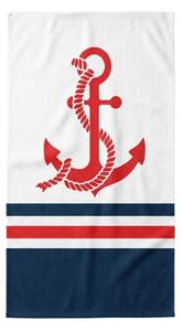 Rychloschnący XXL ręcznik plażowy CAPTAIN biały 150 x 210 cm, 100% mikrofibra