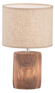 Brązowo-beżowa betonowa lampa stołowa z tekstylnym kloszem (wysokość 35 cm) Malik – Fischer & Honsel