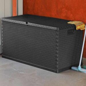 Skrzynia ogrodowa, antracytowa, 120x56x63 cm, rattan pp