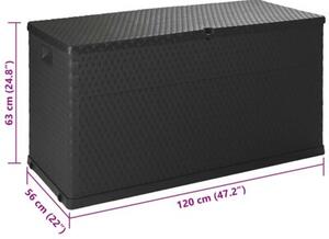 Skrzynia ogrodowa, antracytowa, 120x56x63 cm, rattan pp