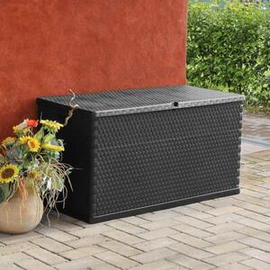 Skrzynia ogrodowa, antracytowa, 120x56x63 cm, rattan pp
