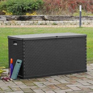 Skrzynia ogrodowa, antracytowa, 120x56x63 cm, rattan pp