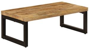Stolik kawowy, 100x50x35 cm, lite drewno mango i stal