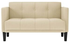 Sofa dwuosobowa kremowa 111 cm tkanina