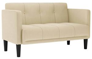 Sofa dwuosobowa kremowa 111 cm tkanina