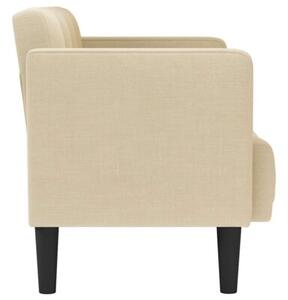Sofa dwuosobowa kremowa 111 cm tkanina
