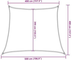 Żagiel przeciwsłoneczny, 160 g/m², biały, 4/5x4 m, hdpe