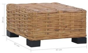 Stolik kawowy, 47 x 47 x 28 cm, naturalny rattan