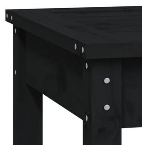 Ławka ogrodowa, czarna, 109x44x45 cm, lite drewno sosnowe