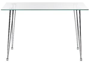 Nowoczesny stół obiadowy do jadalni 120 x 70 cm szklany srebrny Winston Beliani