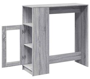 Stolik barowy z przegrodami, szary dąb sonoma, 101x40x103,5 cm