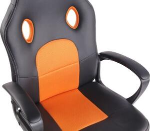 Krzesło biurowe Chelsea czarne/pomarańczowe