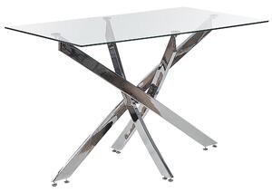 Nowoczesny stół obiadowy do jadalni 120 x 70 cm szklany srebrne nóżki Maramo Beliani