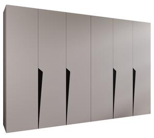 Szafa uchylna otwierana Piano 1 300 (2x150) wys. 202 cm kaszmir + u. czarny