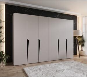 Szafa uchylna otwierana Piano 1 300 (2x150) wys. 202 cm kaszmir + u. czarny