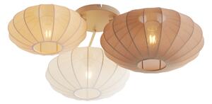Lampa sufitowa Japandi biała z beżem i brązem 3-źródła światła - Multi Bida