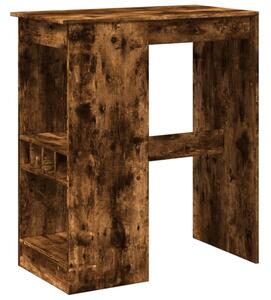 Stolik barowy z przegródkami, przydymiony dąb, 90x47,5x103,5 cm