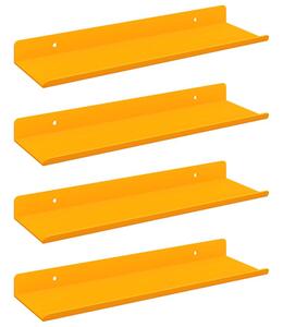 Wisząca półka z matowej stali w kolorze musztardowym 30x9x2,5 cm