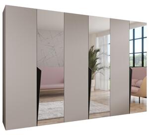 Szafa uchylna otwierana Piano 2 300 (3x100) wys. 202 cm kaszmir + u. czarny